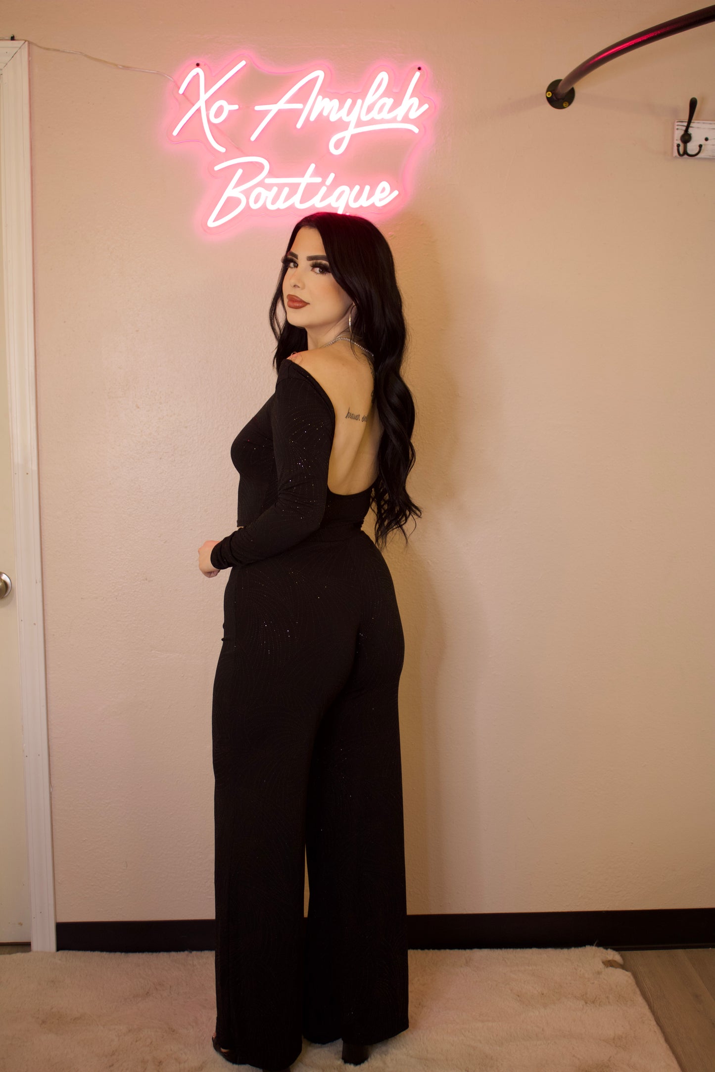 Glittered open back set