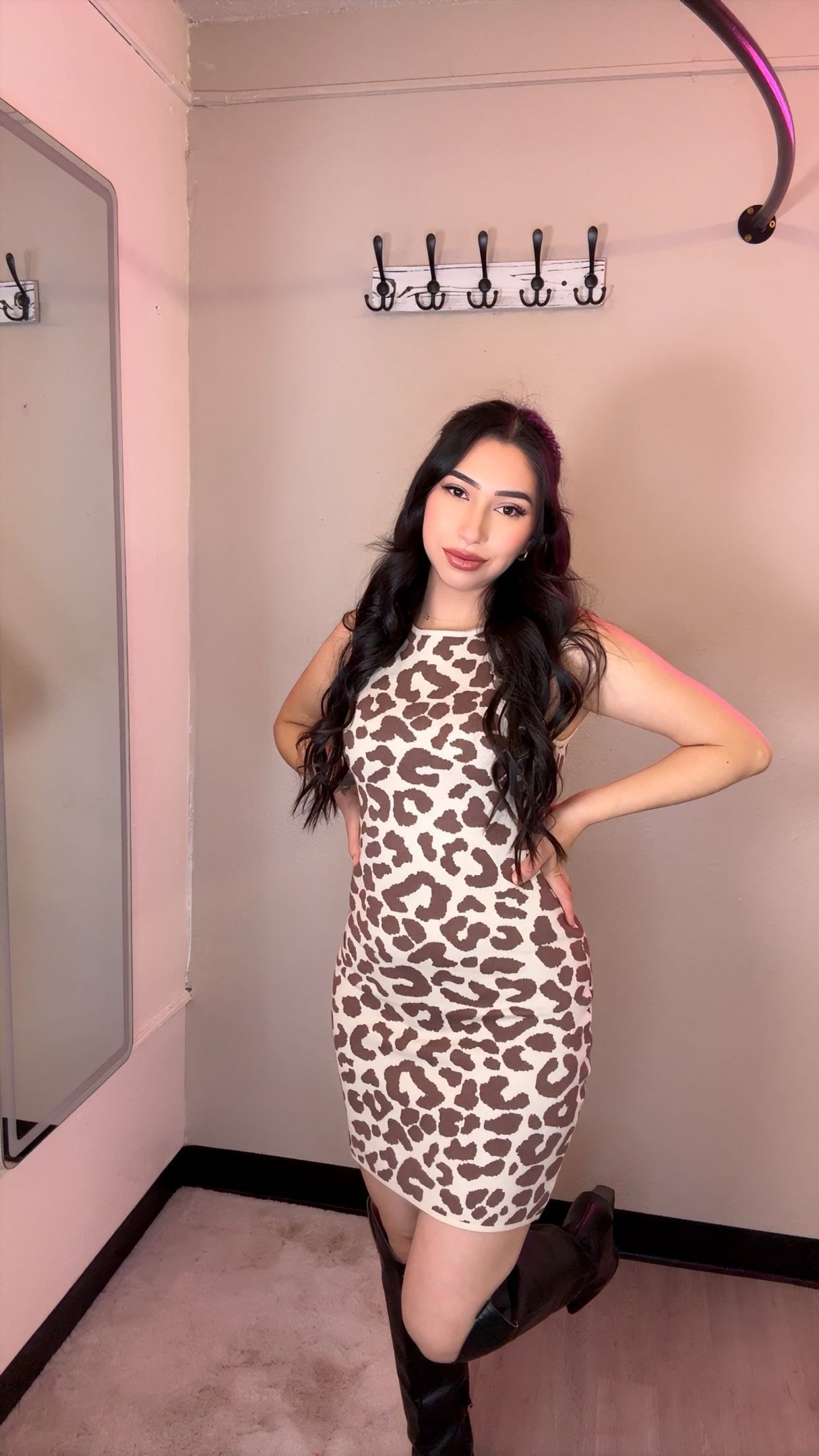 Leopard sweater dress