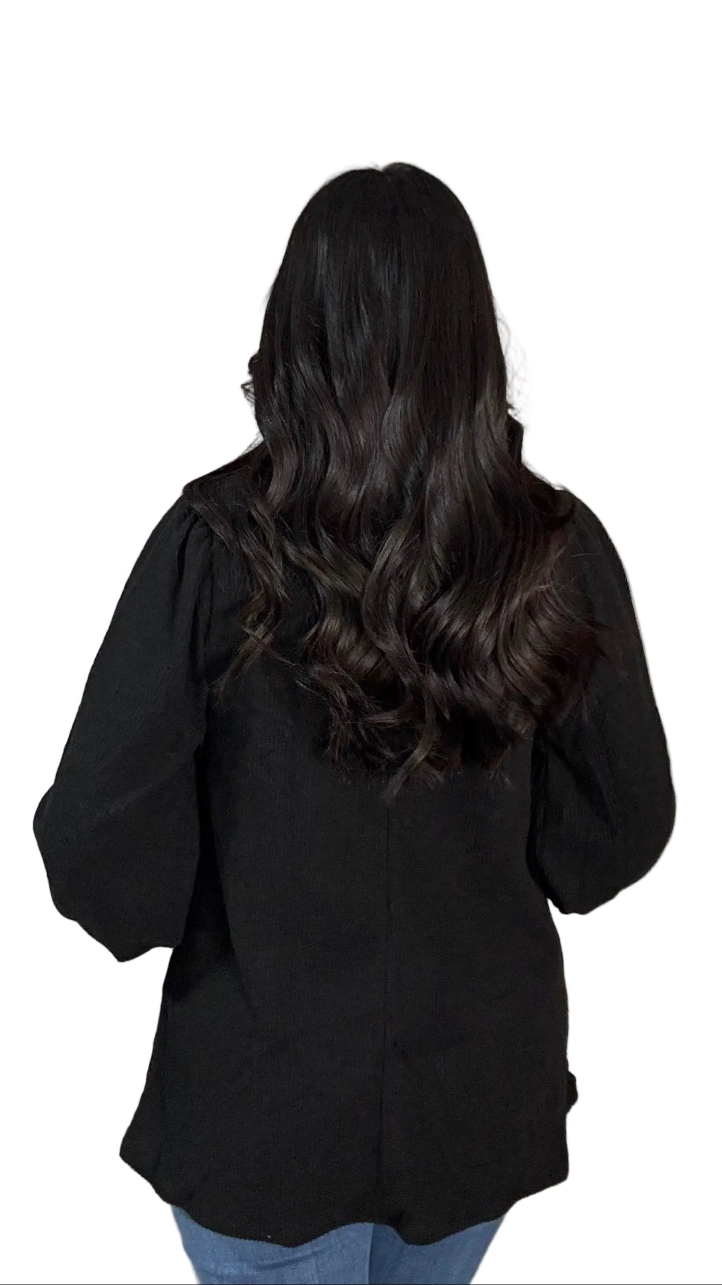 Puff long sleeve round neck