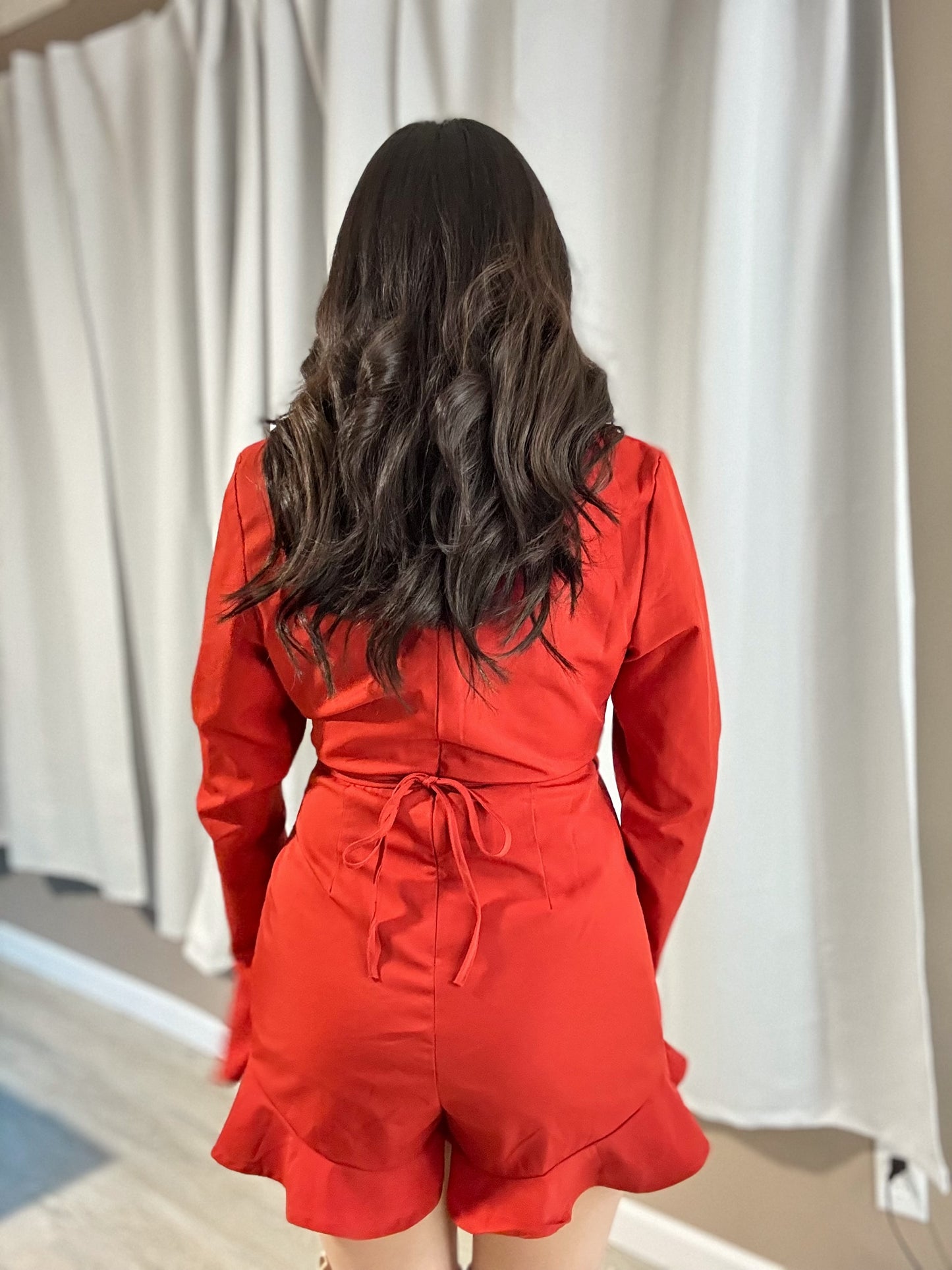 Red Ruffle Romper