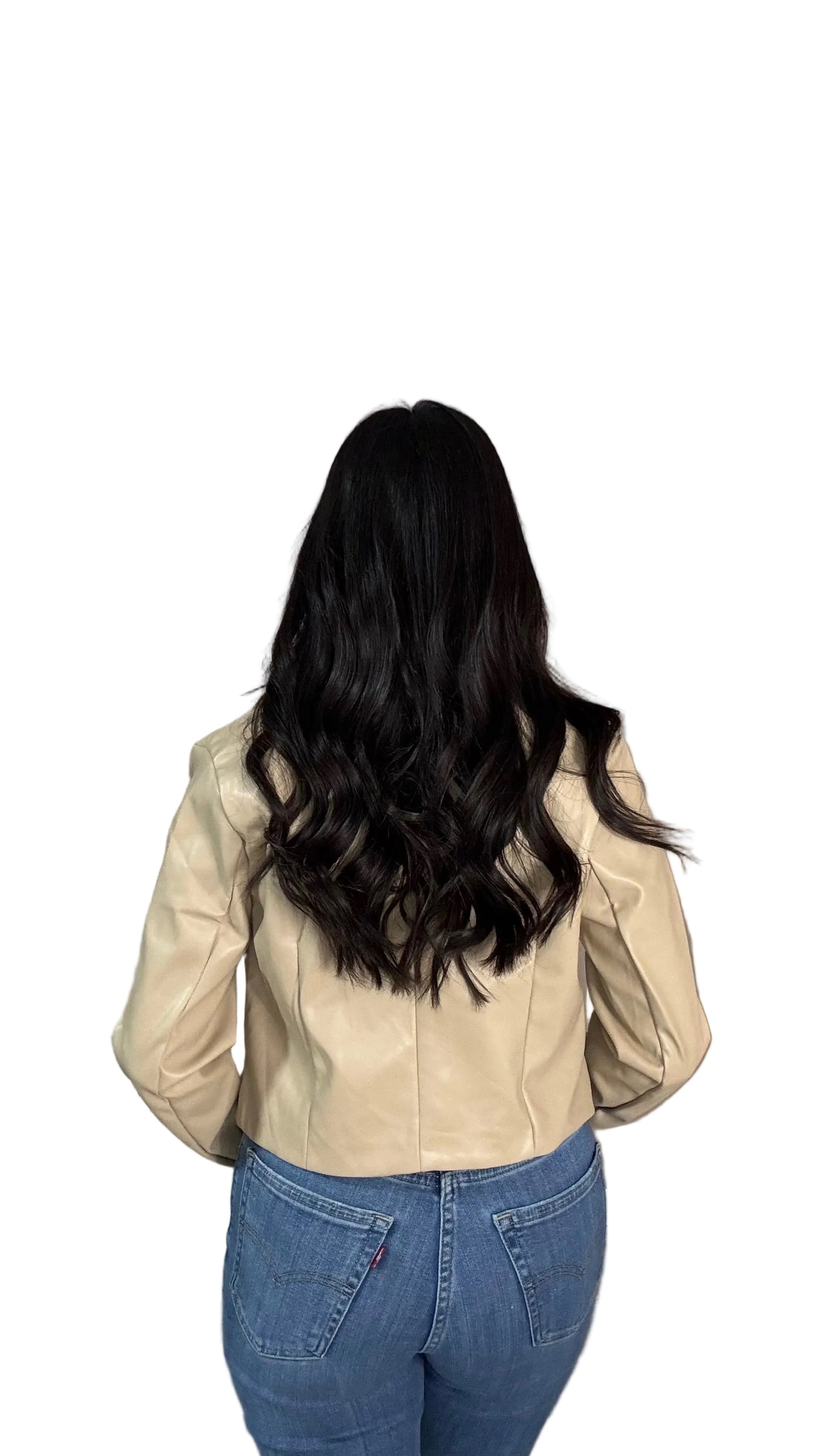 Vegan leather cropped Blazer