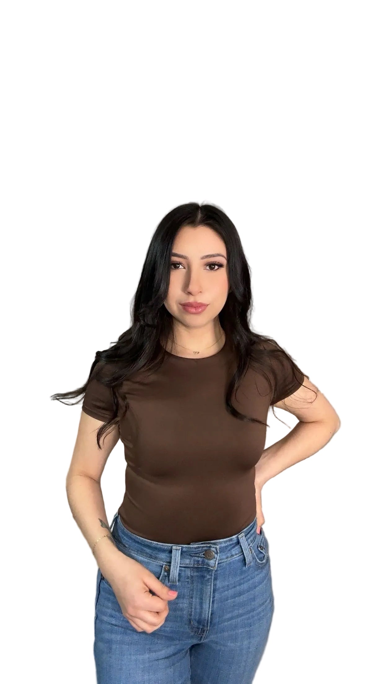Short sleeve basic body suit (expresso)