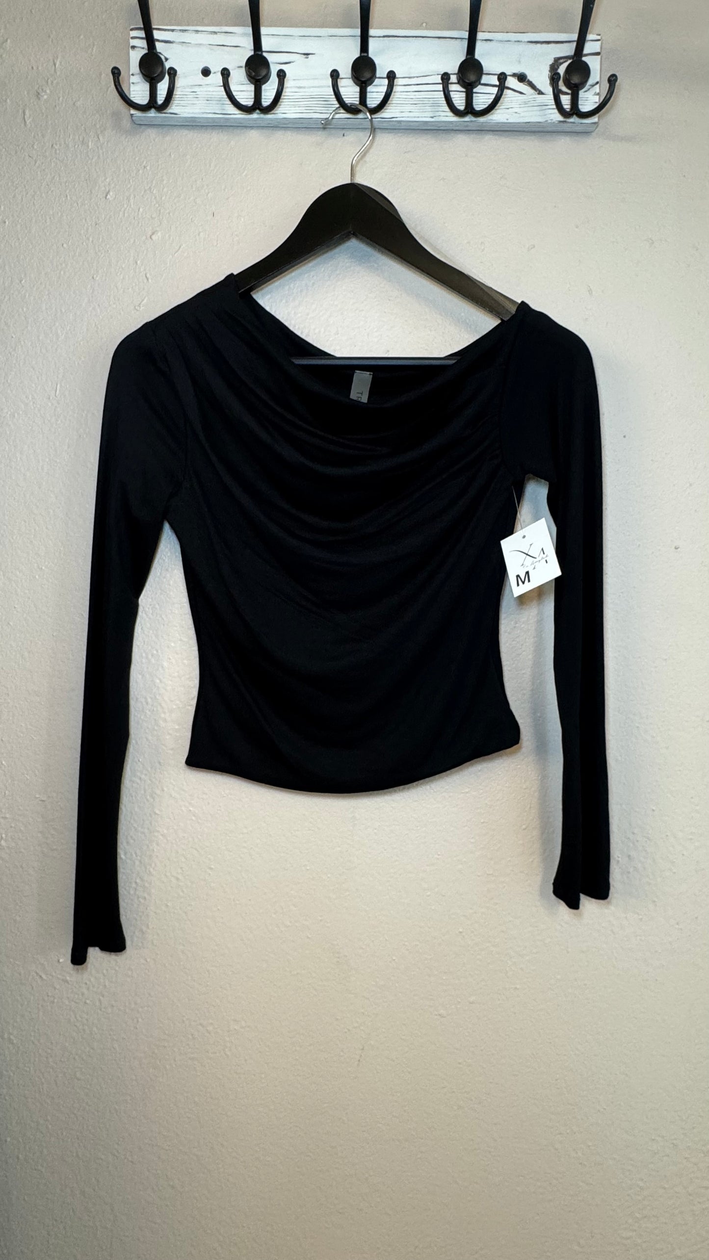 Long sleeve off the shoulder crop top