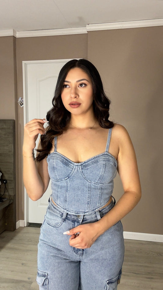 Denim Bustier top